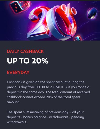 Cashback Bonus 1RedBet Casino